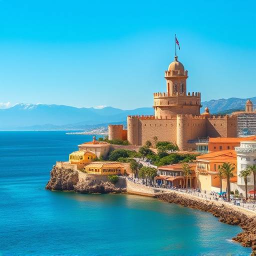Castillo de Santa B&radic;&deg;rbara en Alicante con vistas al mar Mediterr&radic;&deg;neo