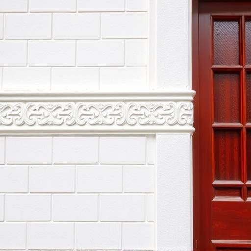 Detalle de una fachada de casa blanca con azulejos de cer&aacute;mica tradicionales