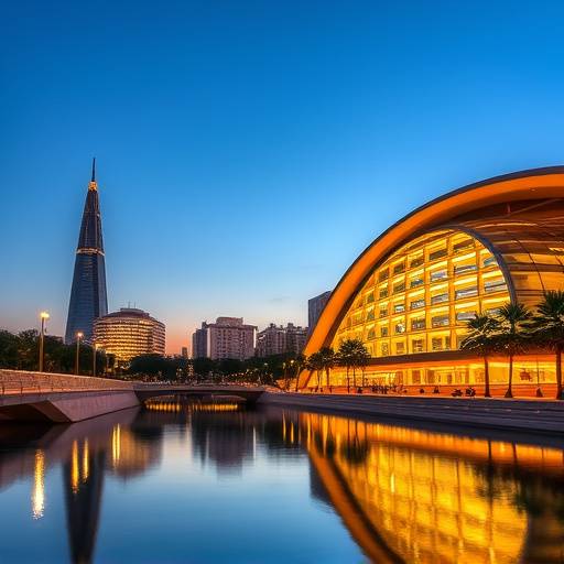 La Ciudad de las Artes y las Ciencias de Valencia al atardecer