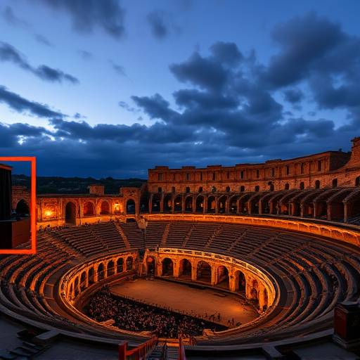 Representaci&radic;&ge;n teatral al aire libre en un antiguo teatro romano